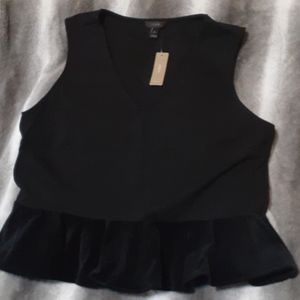 NEW J. CREW VELVET PEPLUM TOP I